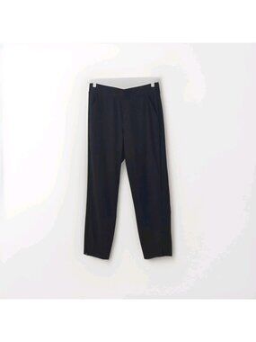 Athleta Brooklyn Ankle Pant 8 Black Ribbed Side Panel Stretch Pull On Pockets